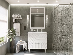 Brevita Тумба с раковиной Etna 85 белая – фотография-5